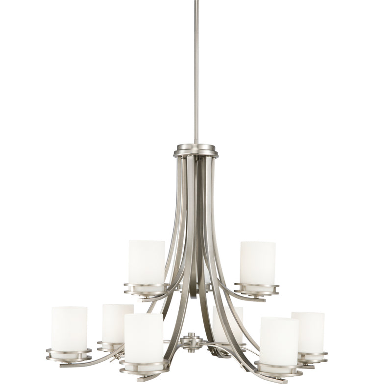 Kichler 1674NI Nine Light Chandelier, Brushed Nickel