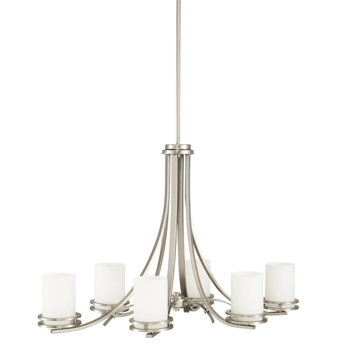 Kichler 1673NI Six Light Chandelier, Brushed Nickel