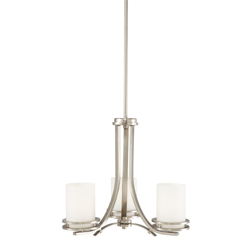 Kichler 1671NI Three Light Chandelier, Brushed Nickel