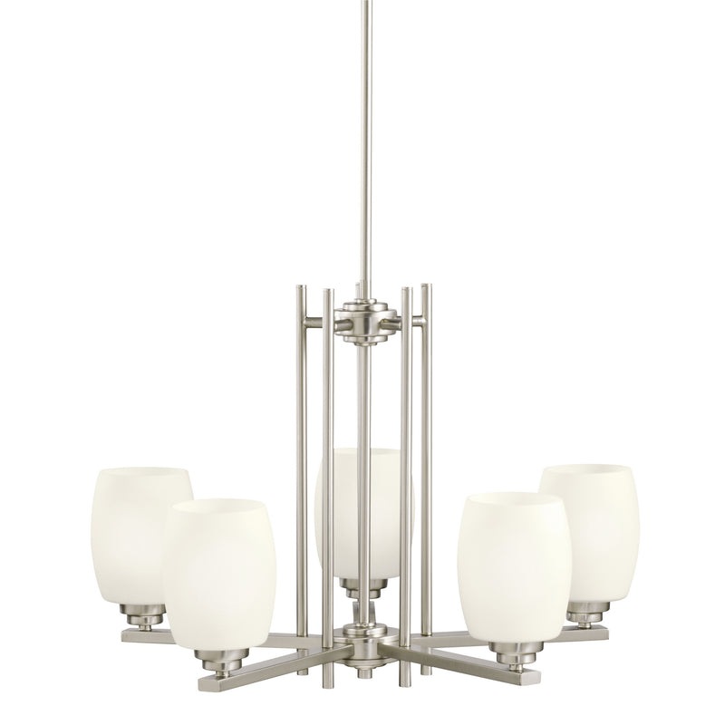 Kichler 1896NI Five Light Chandelier, Brushed Nickel