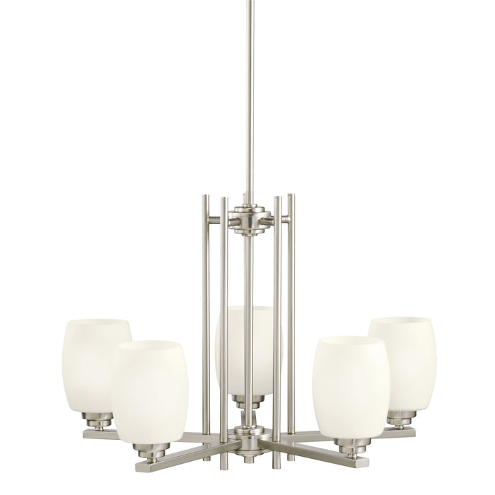 Kichler 1896NI Five Light Chandelier, Brushed Nickel