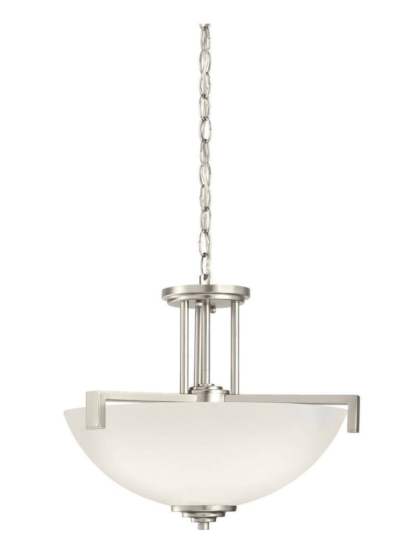 Kichler 3797NI Three Light Pendant/Semi Flush, Brushed Nickel