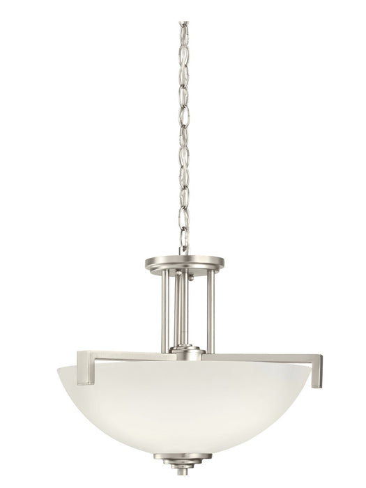 Kichler 3797NI Three Light Pendant/Semi Flush, Brushed Nickel