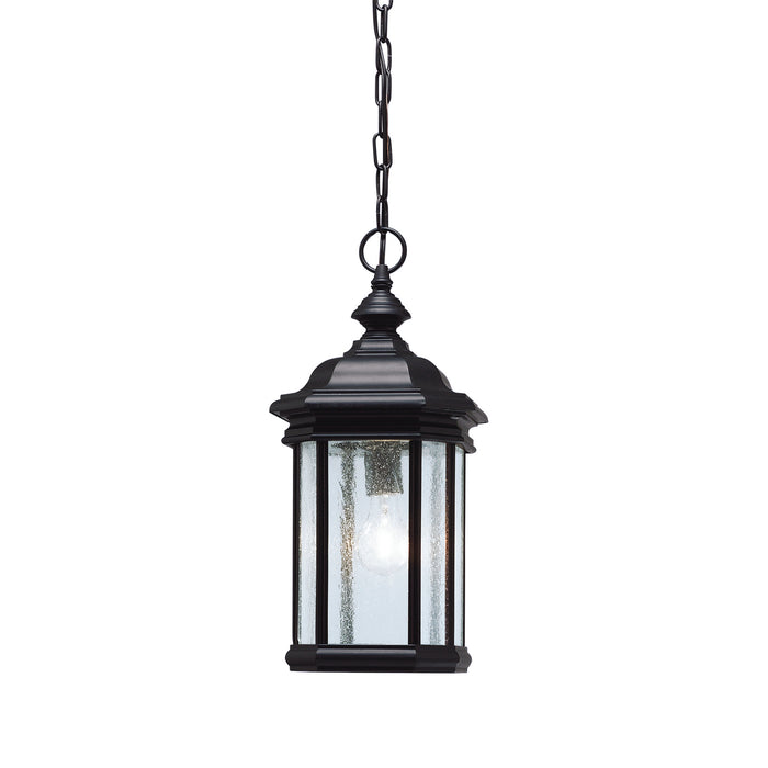 Kichler 9810BK One Light Outdoor Pendant, Black