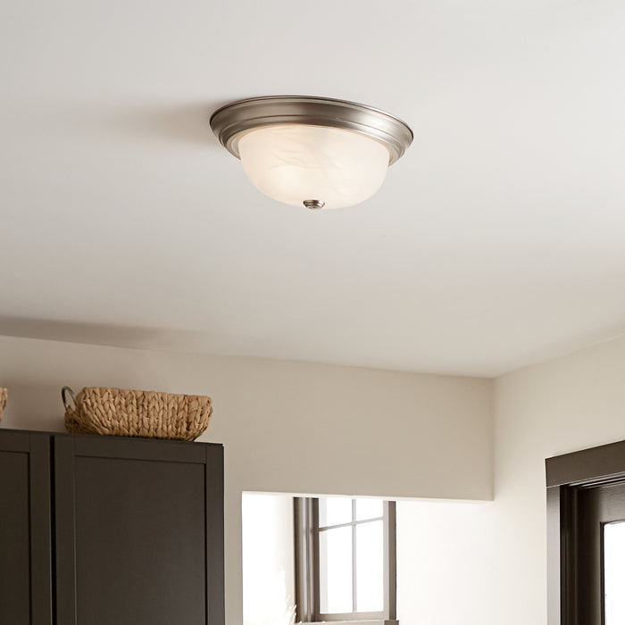 Kichler 8109NI Two Light Flush Mount, Brushed Nickel