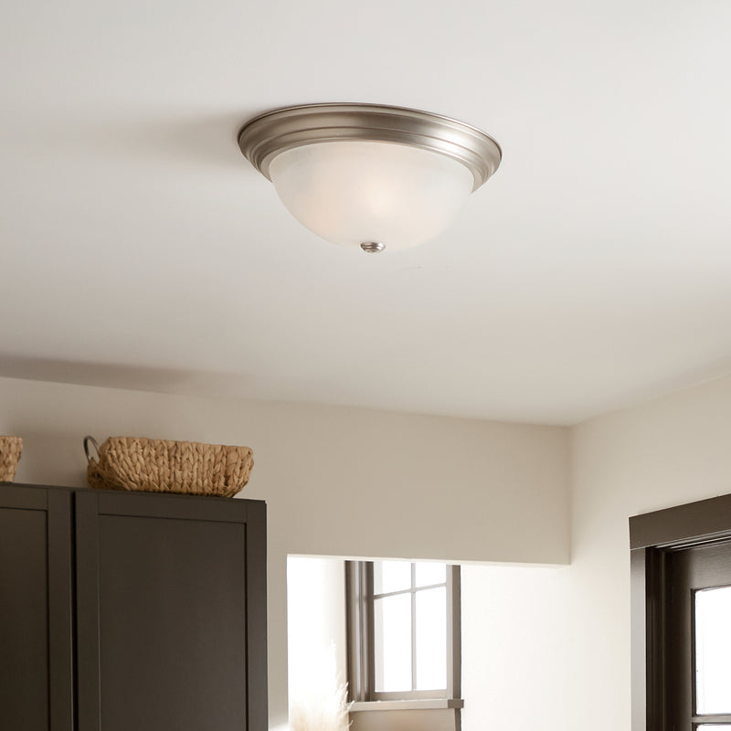 Kichler 8110NI Three Light Flush Mount, Brushed Nickel