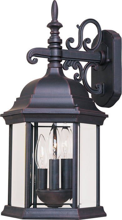 Maxim 1073CLEB Three Light Outdoor Wall Lantern, Empire Bronze