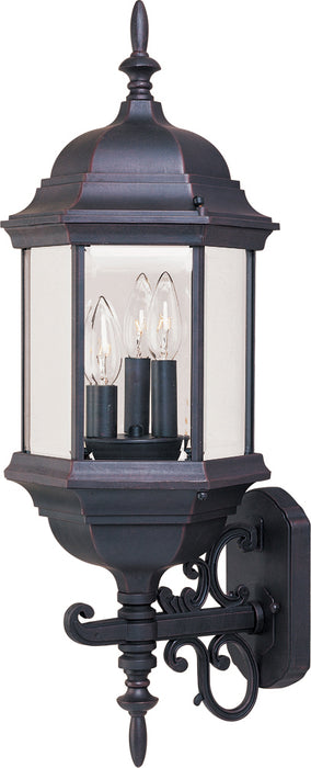 Maxim 1074CLEB Three Light Outdoor Wall Lantern, Empire Bronze