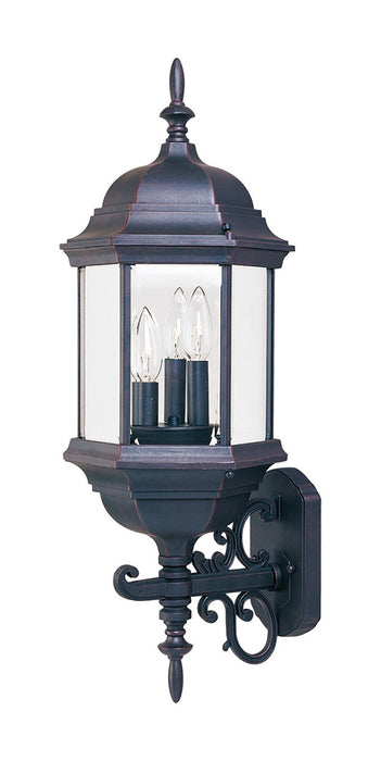 Maxim 1074CLEB Three Light Outdoor Wall Lantern, Empire Bronze