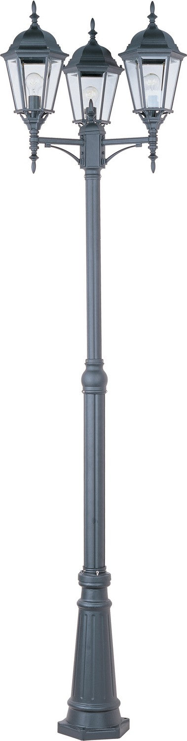 Maxim 1105BK Three Light Outdoor Pole/Post Lantern, Black