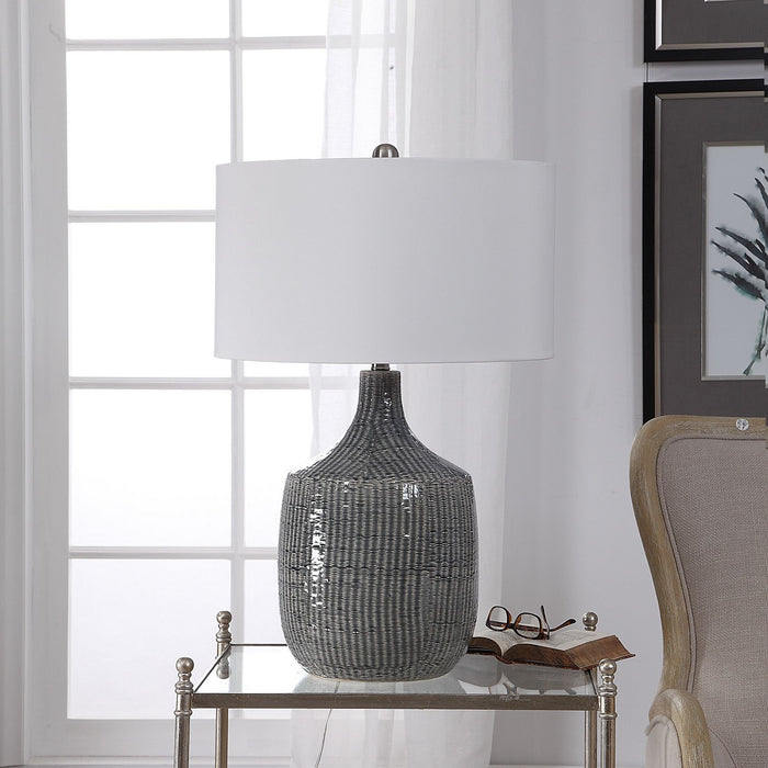 Uttermost 27920-1 One Light Table Lamp, Brushed Nickel