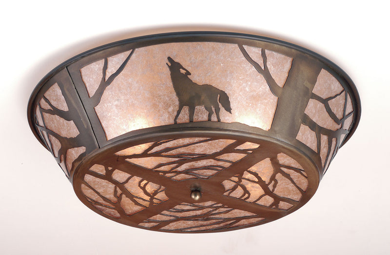 Meyda Tiffany 10010 Four Light Flushmount, Antique Copper