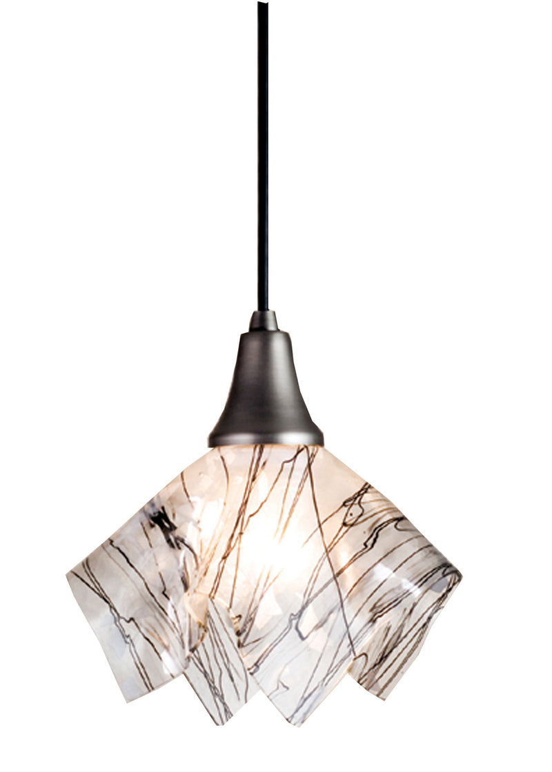 Meyda Tiffany 10028 One Light Mini Pendant, Nickel