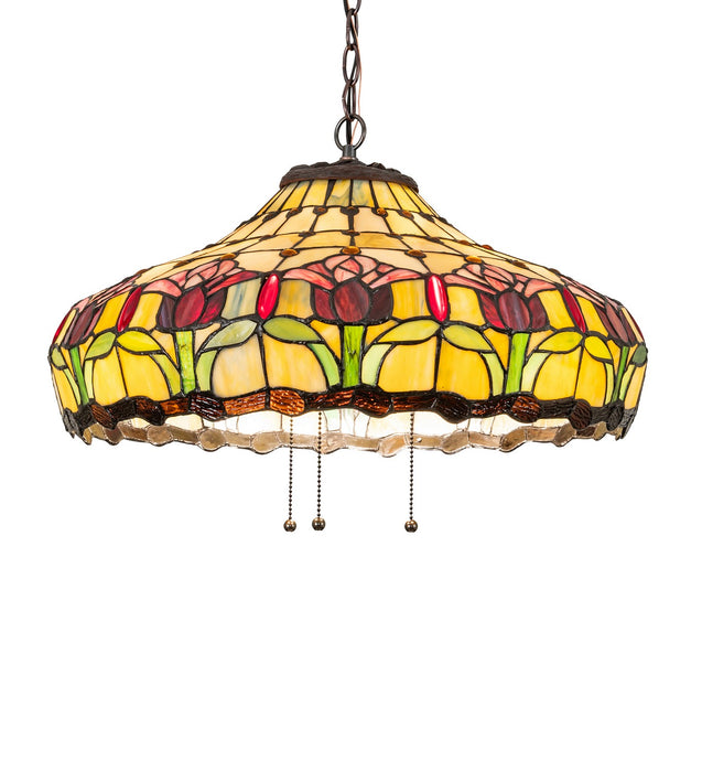 Meyda Tiffany 11079 Three Light Pendant, Mahogany Bronze