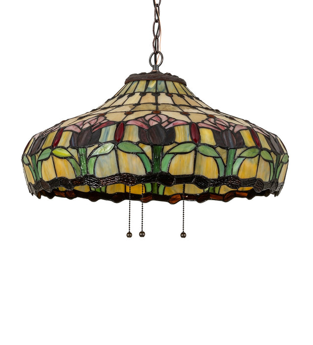 Meyda Tiffany 11079 Three Light Pendant, Mahogany Bronze