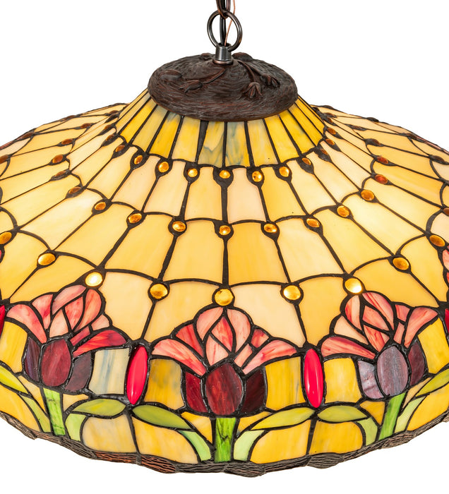 Meyda Tiffany 11079 Three Light Pendant, Mahogany Bronze