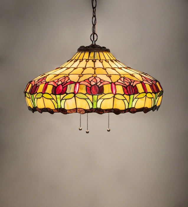 Meyda Tiffany 11079 Three Light Pendant, Mahogany Bronze