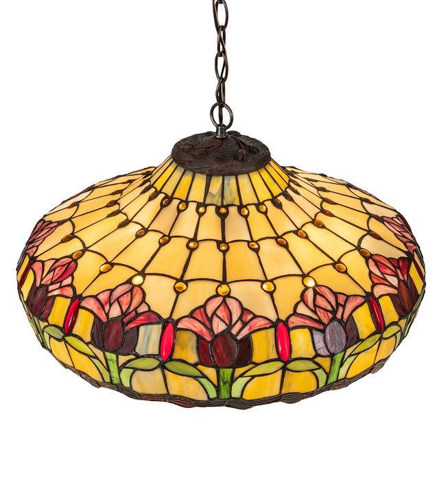 Meyda Tiffany 11079 Three Light Pendant, Mahogany Bronze