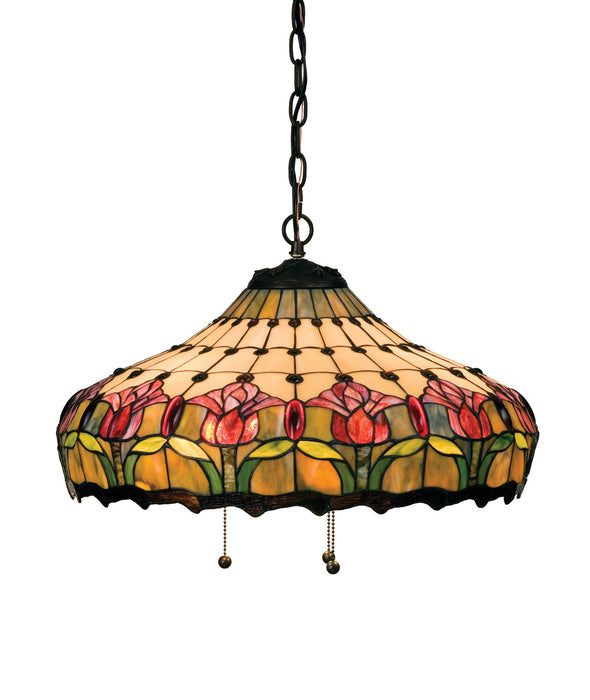 Meyda Tiffany 11079 Three Light Pendant, Mahogany Bronze