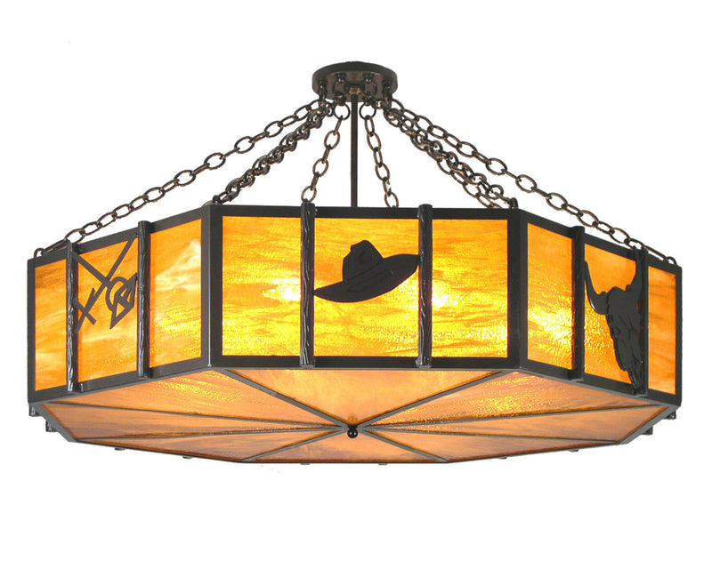 Meyda Tiffany 11883 Eight Light Semi-Flushmount, Timeless Bronze