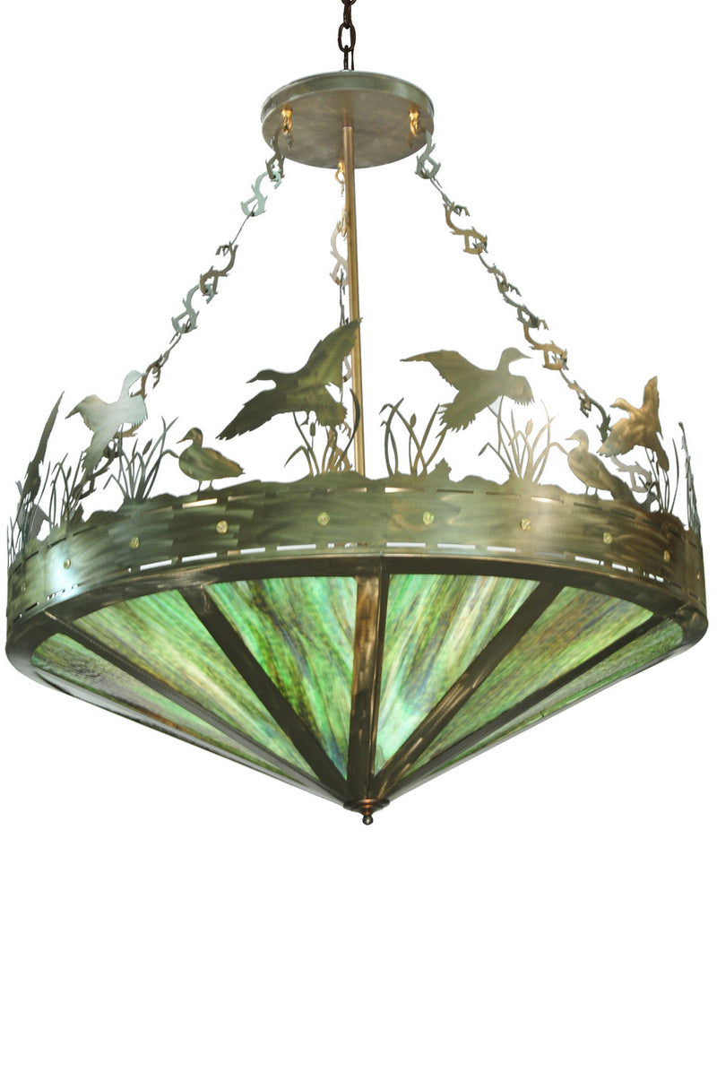 Meyda Tiffany 11907 Nine Light Inverted Pendant, Antique Copper