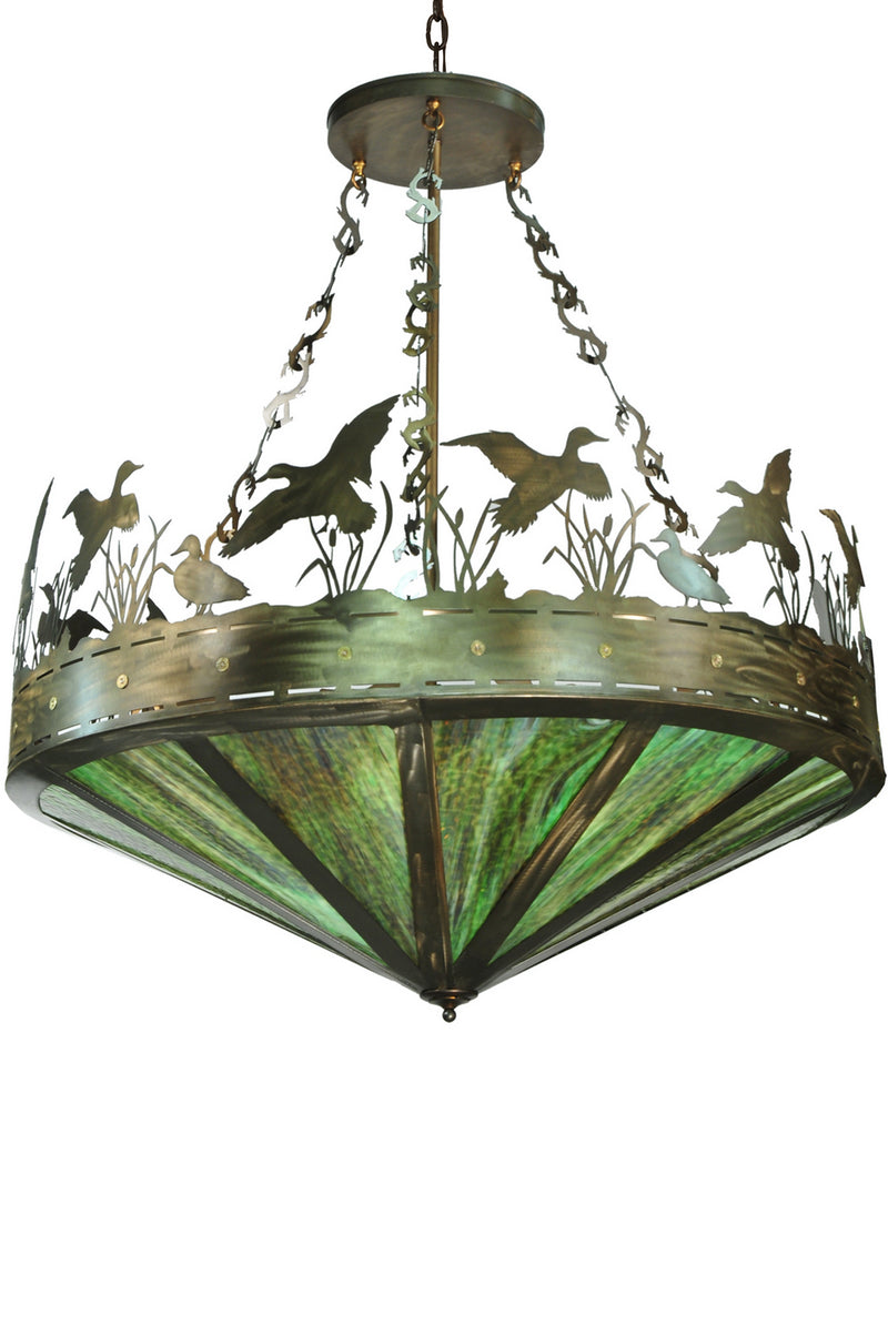 Meyda Tiffany 11907 Nine Light Inverted Pendant, Antique Copper