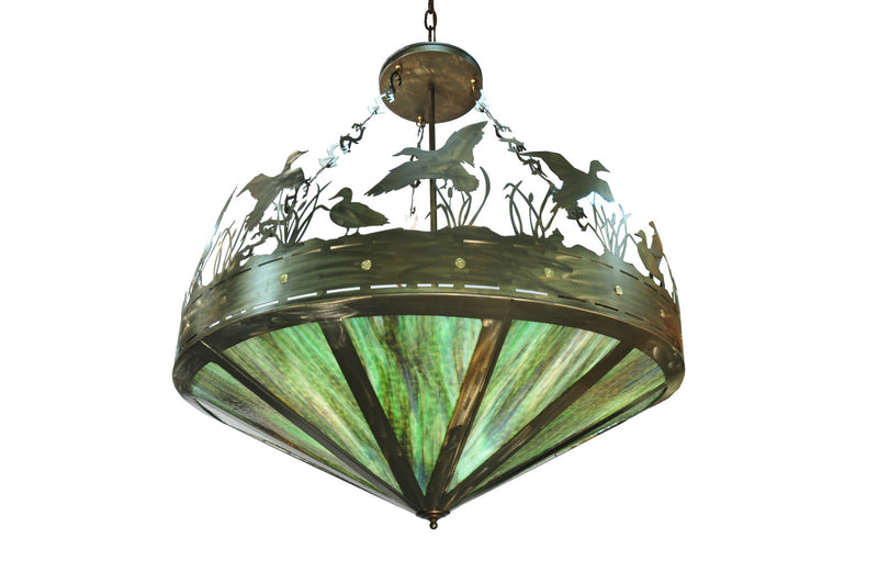 Meyda Tiffany 11907 Nine Light Inverted Pendant, Antique Copper