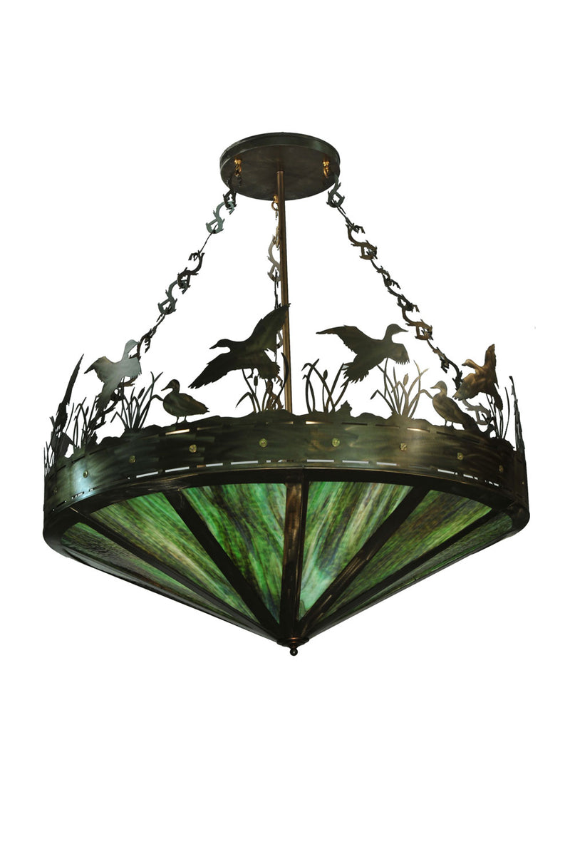 Meyda Tiffany 11907 Nine Light Inverted Pendant, Antique Copper