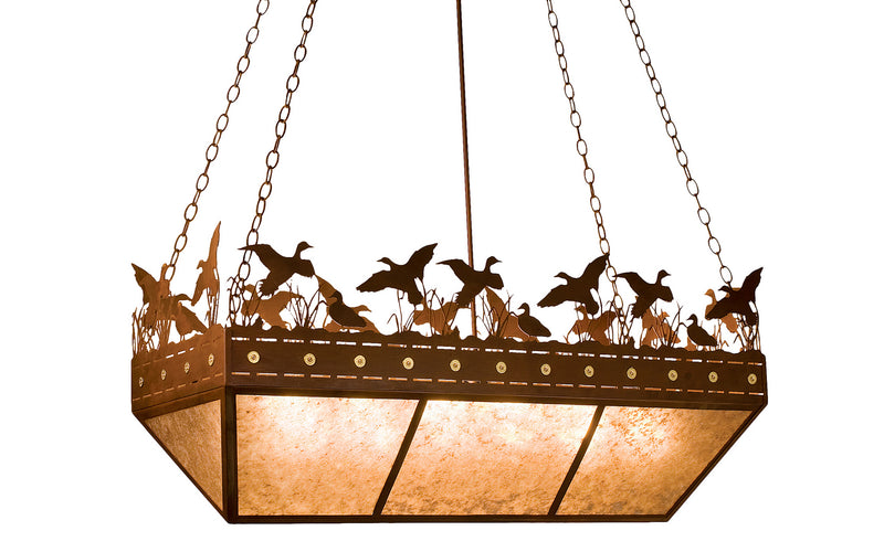 Meyda Tiffany 13051 Six Light Oblong Pendant, Rust
