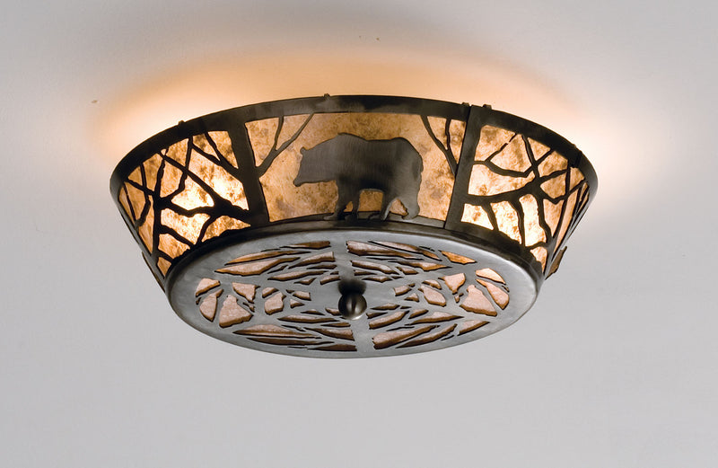 Meyda Tiffany 13390 Two Light Flushmount, Industrial Steel