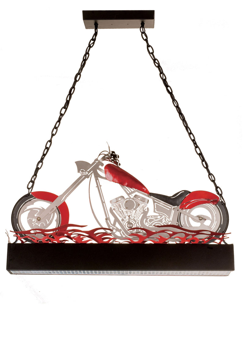 Meyda Tiffany 13588 Two Light Island Pendant, Textured Black/Candy Red/Nickel