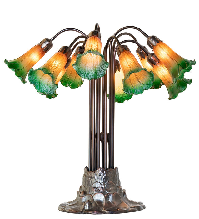 Meyda Tiffany 14357 Ten Light Table Lamp, Mahogany Bronze