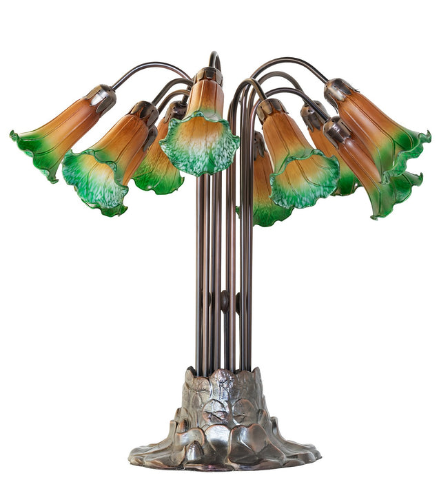 Meyda Tiffany 14357 Ten Light Table Lamp, Mahogany Bronze