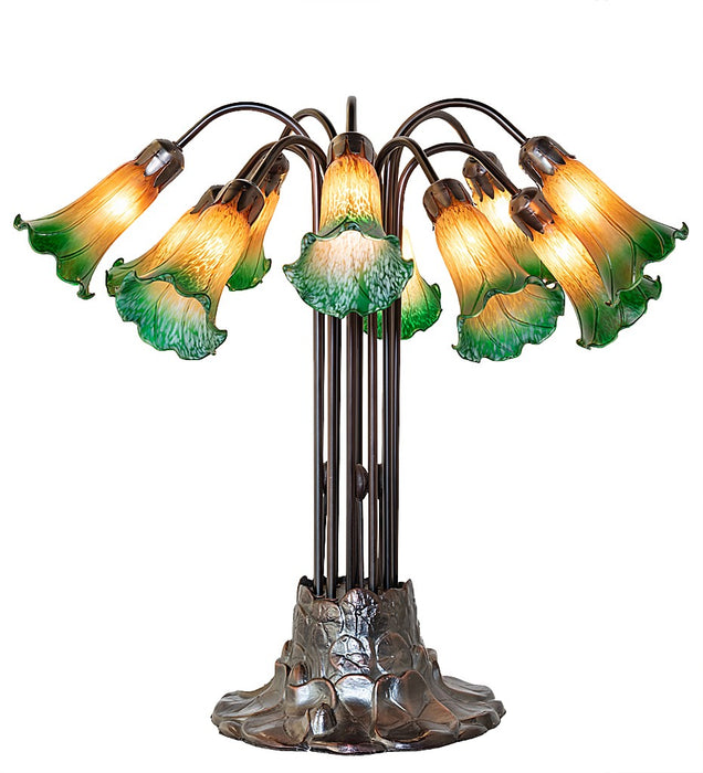 Meyda Tiffany 14357 Ten Light Table Lamp, Mahogany Bronze