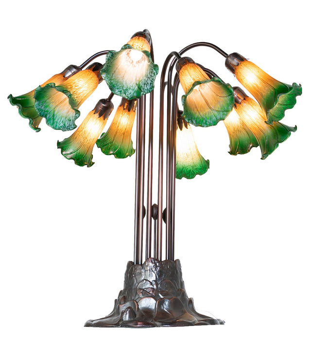 Meyda Tiffany 14357 Ten Light Table Lamp, Mahogany Bronze