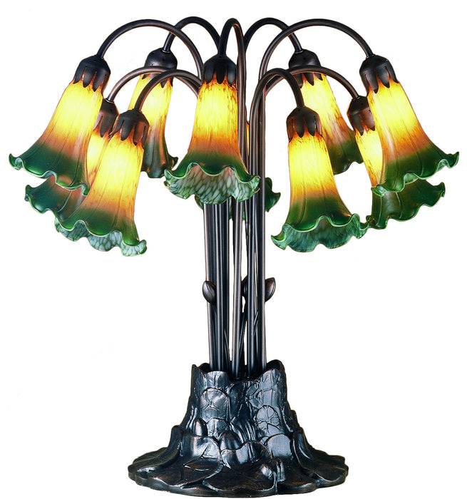 Meyda Tiffany 14357 Ten Light Table Lamp, Mahogany Bronze
