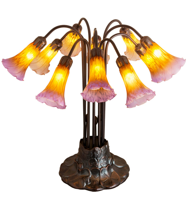 Meyda Tiffany 14429 Ten Light Table Lamp, Mahogany Bronze