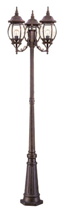 Acclaim Lighting 5179BW Three Head Surface Mount Post Light, Burled Walnut