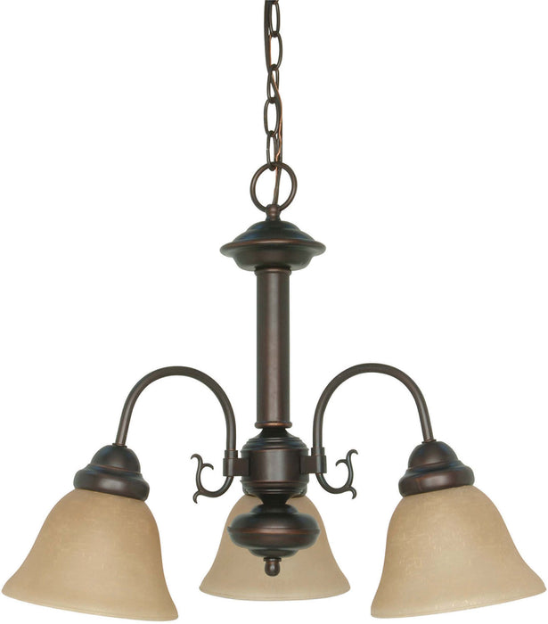 Nuvo Lighting 60-1252 Three Light Chandelier, Mahogany Bronze / Champagne