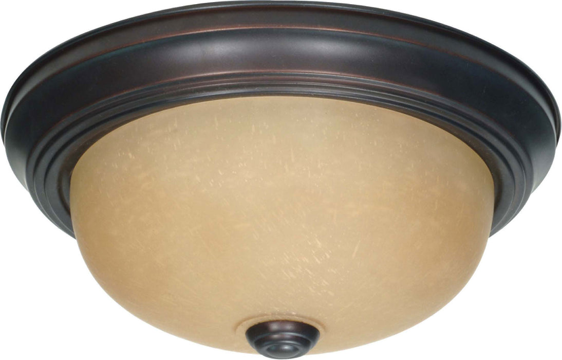 Nuvo Lighting 60-1255 Two Light Flush Mount, Mahogany Bronze / Champagne