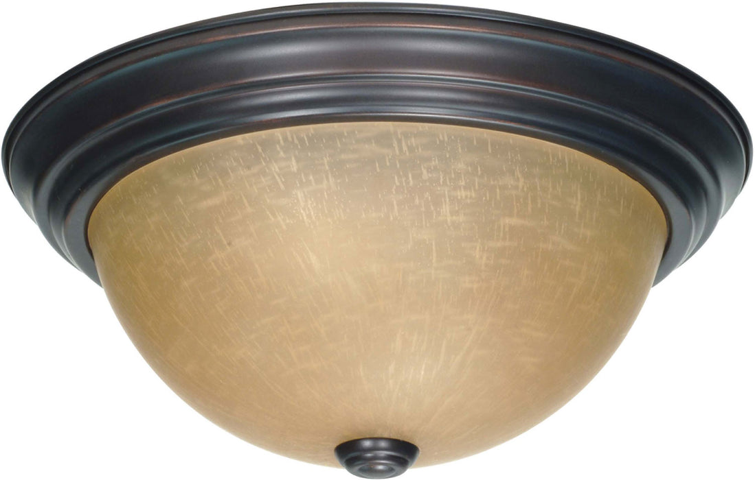 Nuvo Lighting 60-1256 Two Light Flush Mount, Mahogany Bronze / Champagne
