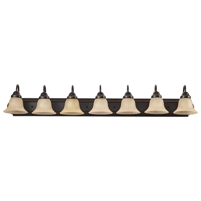 Nuvo Lighting 60-1268 Seven Light Vanity, Mahogany Bronze / Champagne
