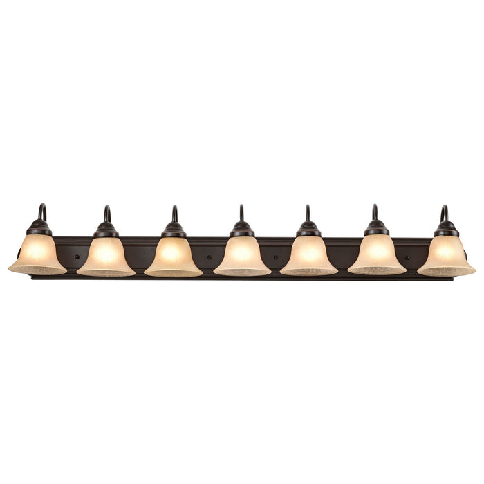 Nuvo Lighting 60-1268 Seven Light Vanity, Mahogany Bronze / Champagne