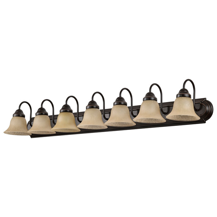 Nuvo Lighting 60-1268 Seven Light Vanity, Mahogany Bronze / Champagne