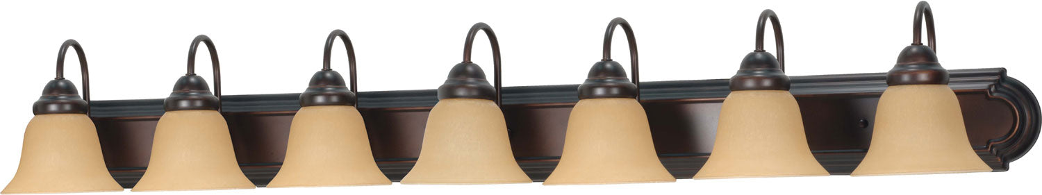 Nuvo Lighting 60-1268 Seven Light Vanity, Mahogany Bronze / Champagne