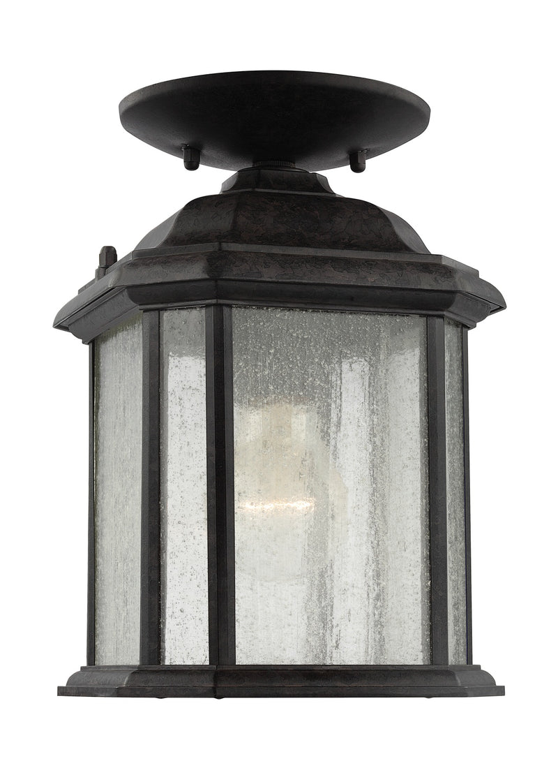 Generation Lighting 60029-746 One Light Outdoor Semi-Flush Convertible Pendant, Oxford Bronze