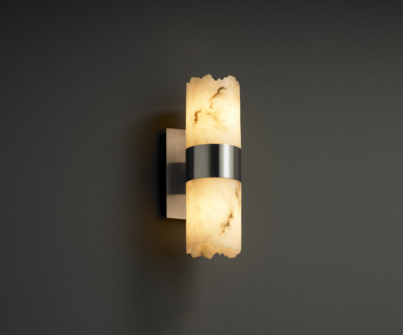 Justice Designs FAL-8762-12-NCKL Two Light Wall Sconce, Brushed Nickel