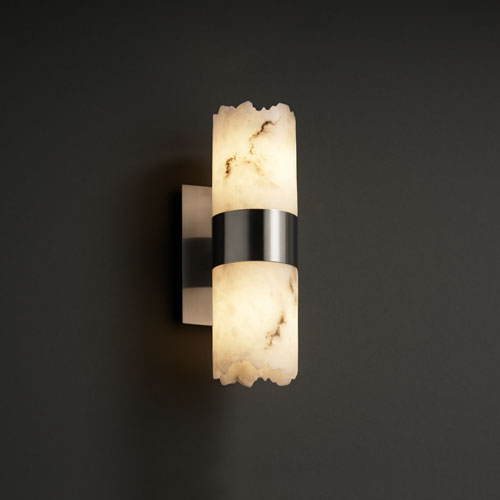 Justice Designs FAL-8762-10-NCKL Two Light Wall Sconce, Brushed Nickel