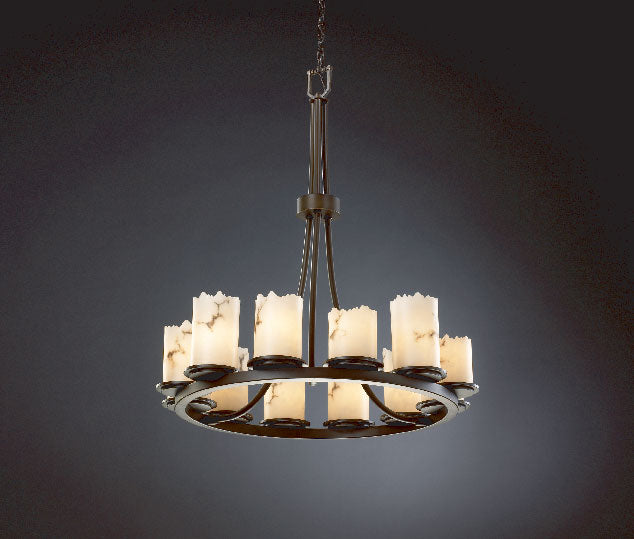 Justice Designs FAL-8763-12-DBRZ 12 Light Chandelier, Dark Bronze