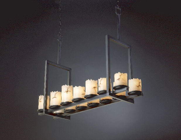Justice Designs FAL-8764-12-MBLK 14 Light Chandelier, Matte Black